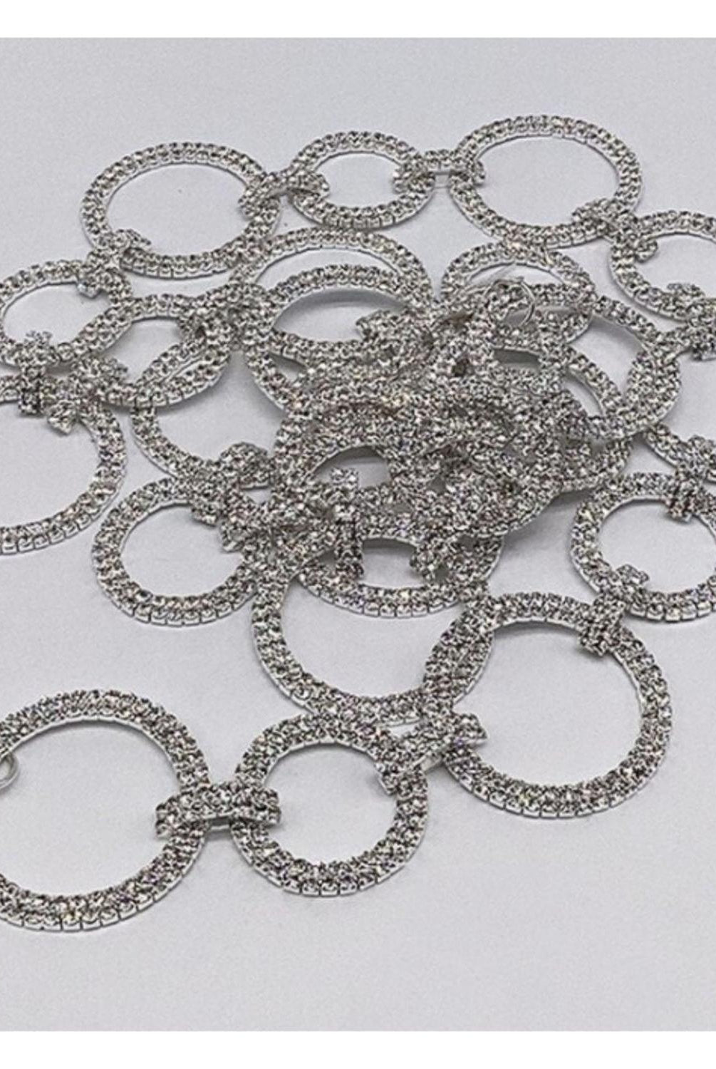 Silver Crystal Circle Christmas Garland, 36"