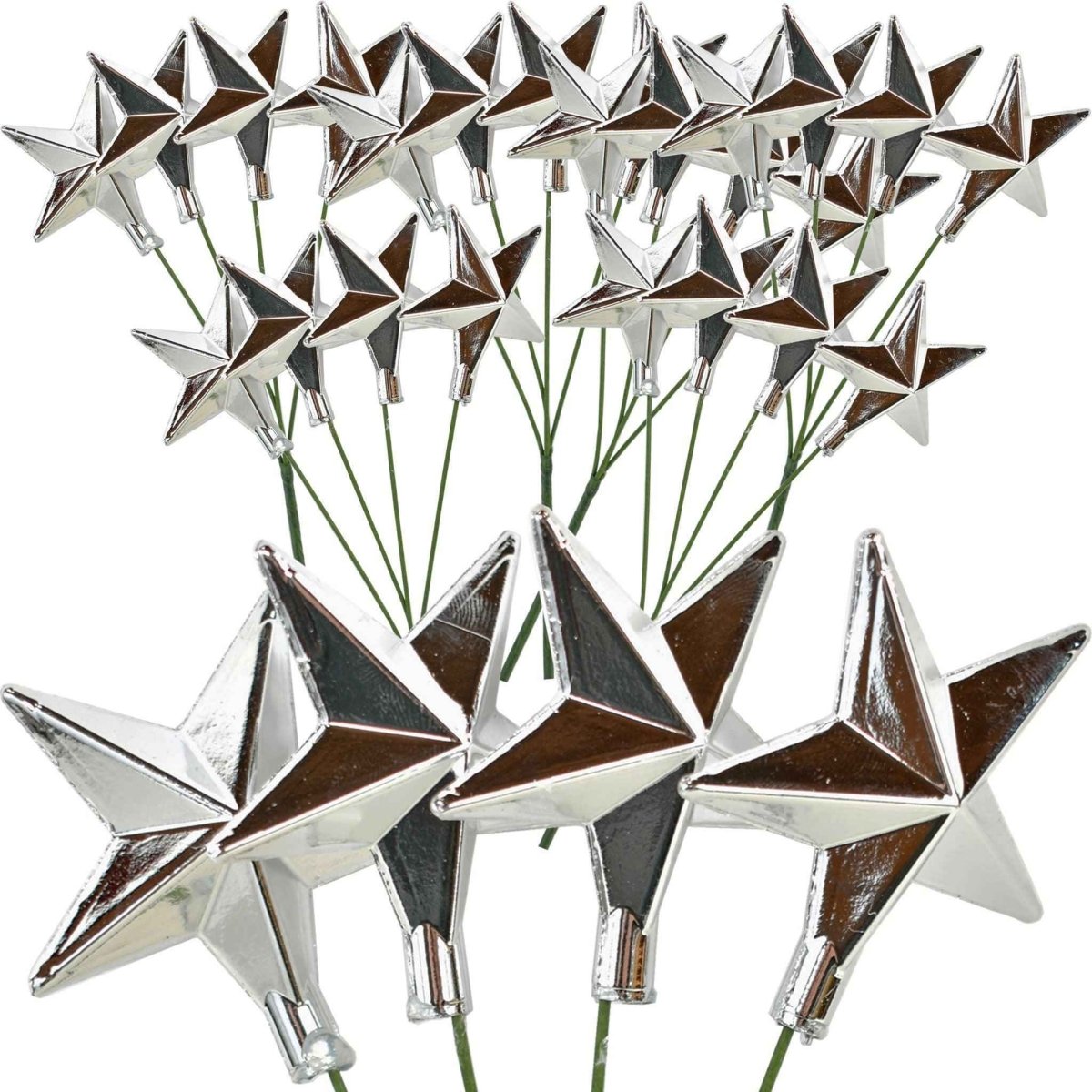 Shop For Silver Star Pick Ornaments, Set of 24