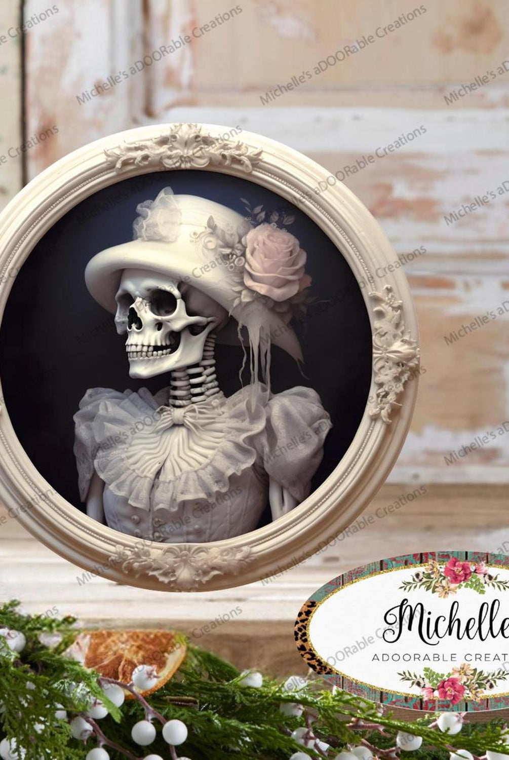 Skeleton Bride Portrait Sign