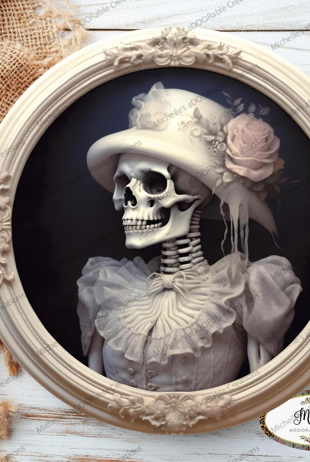 Skeleton Bride Portrait Sign