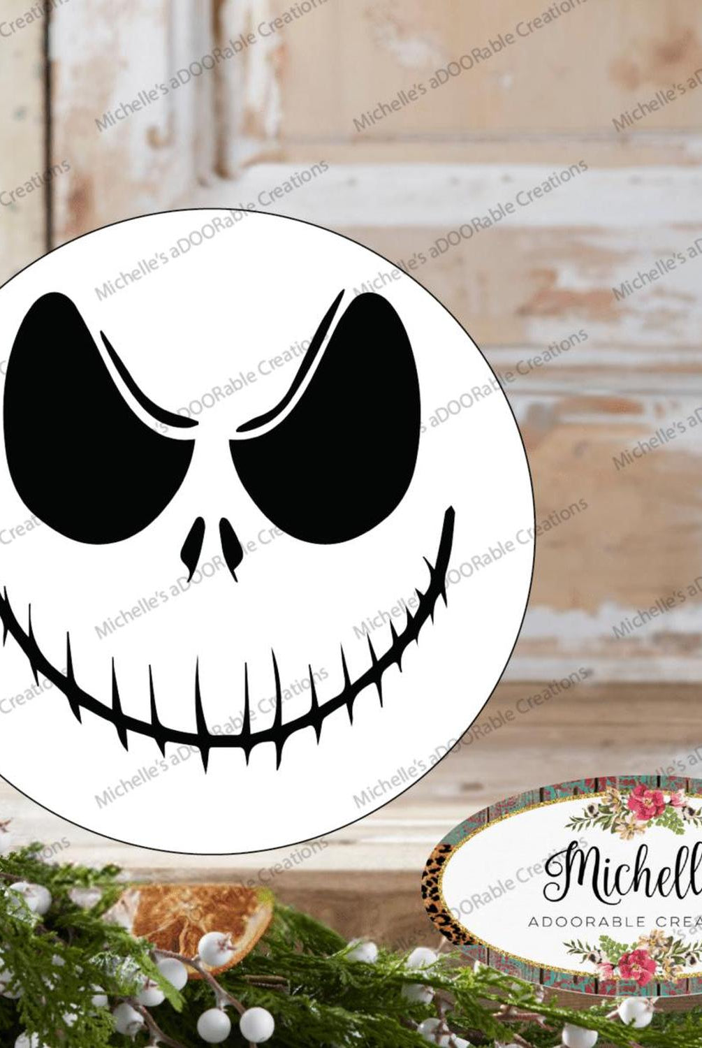 Skeleton Face Halloween Sign