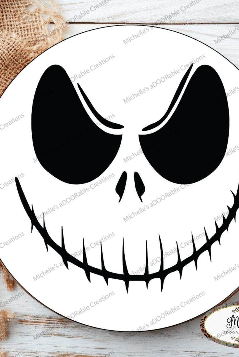 Skeleton Face Halloween Sign