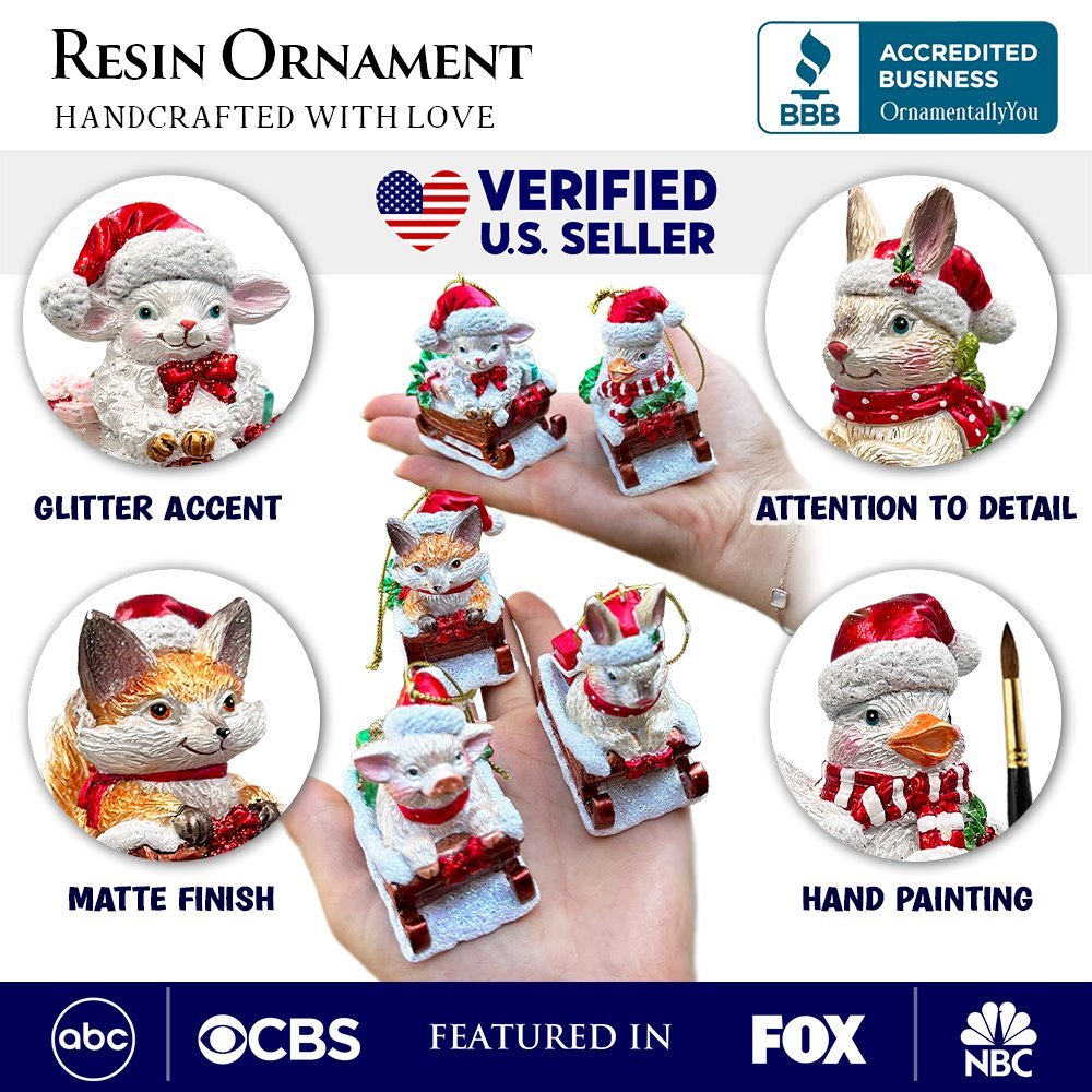 Shop For Sleigh - Borne Animal Ornaments, Set of 5