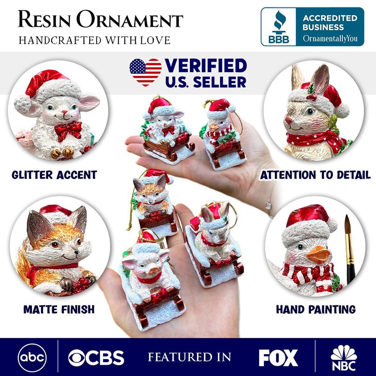 Shop For Sleigh - Borne Animal Ornaments, Set of 5
