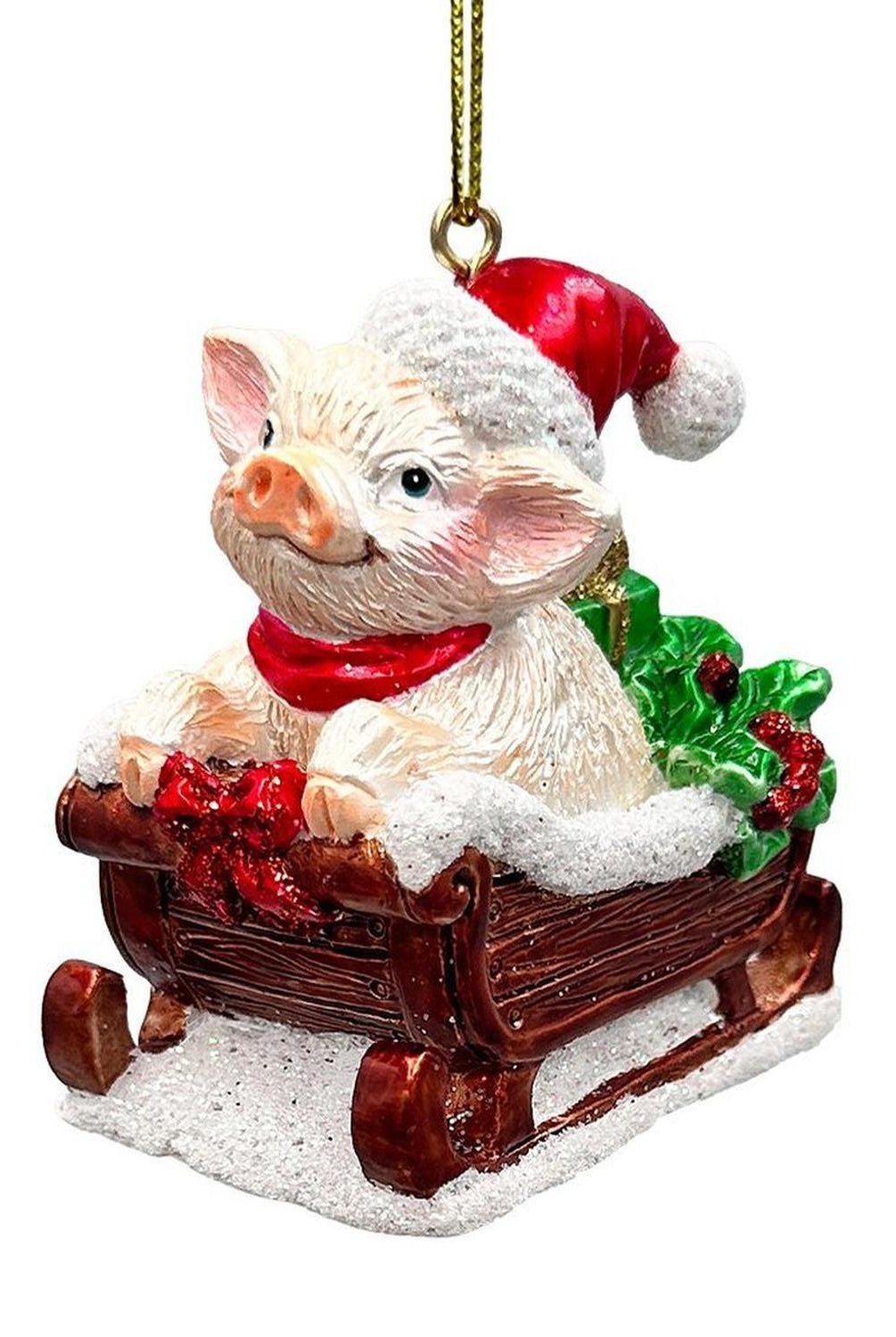 Sleigh-Borne Animal Ornaments, Set of 5