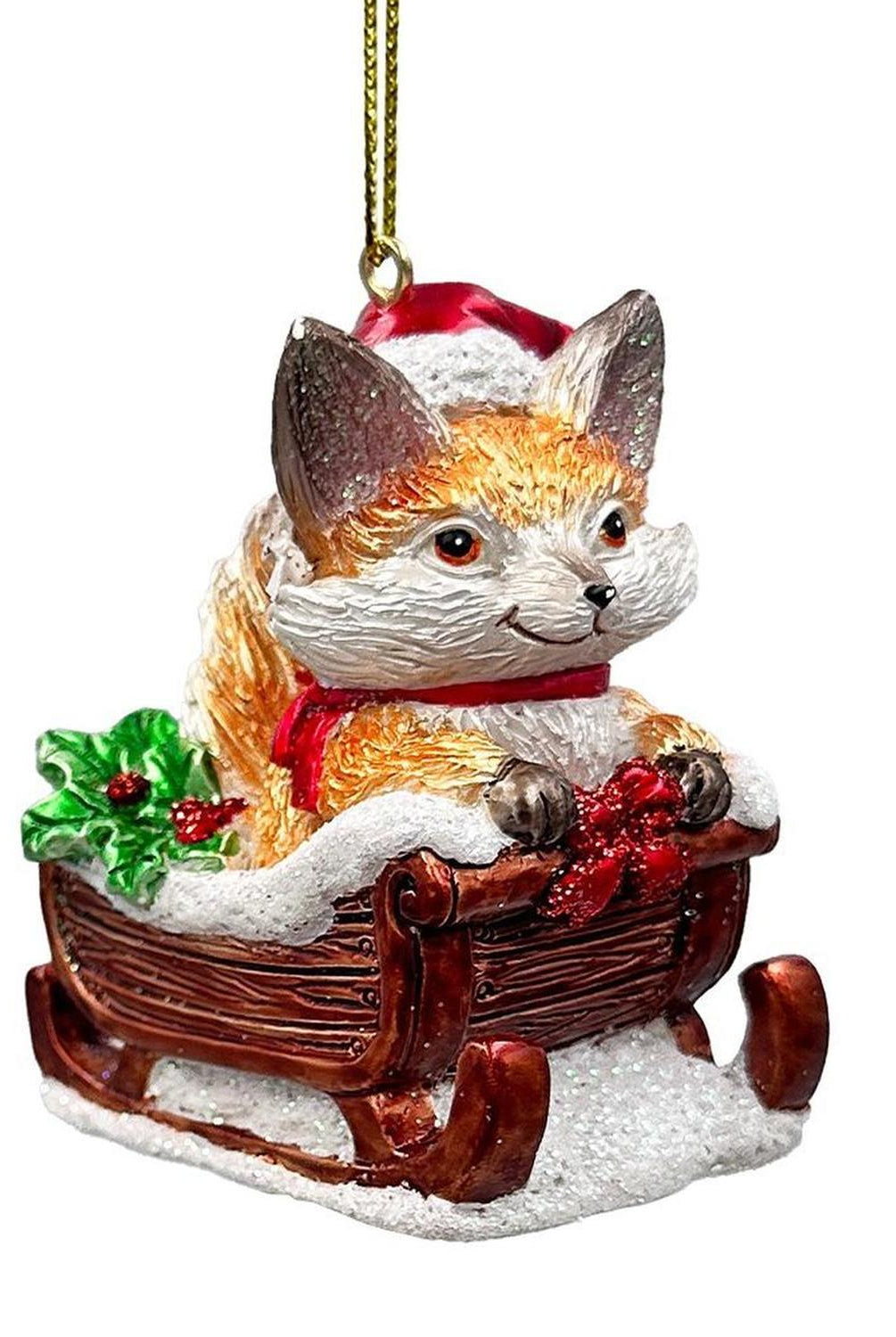 Sleigh-Borne Animal Ornaments, Set of 5