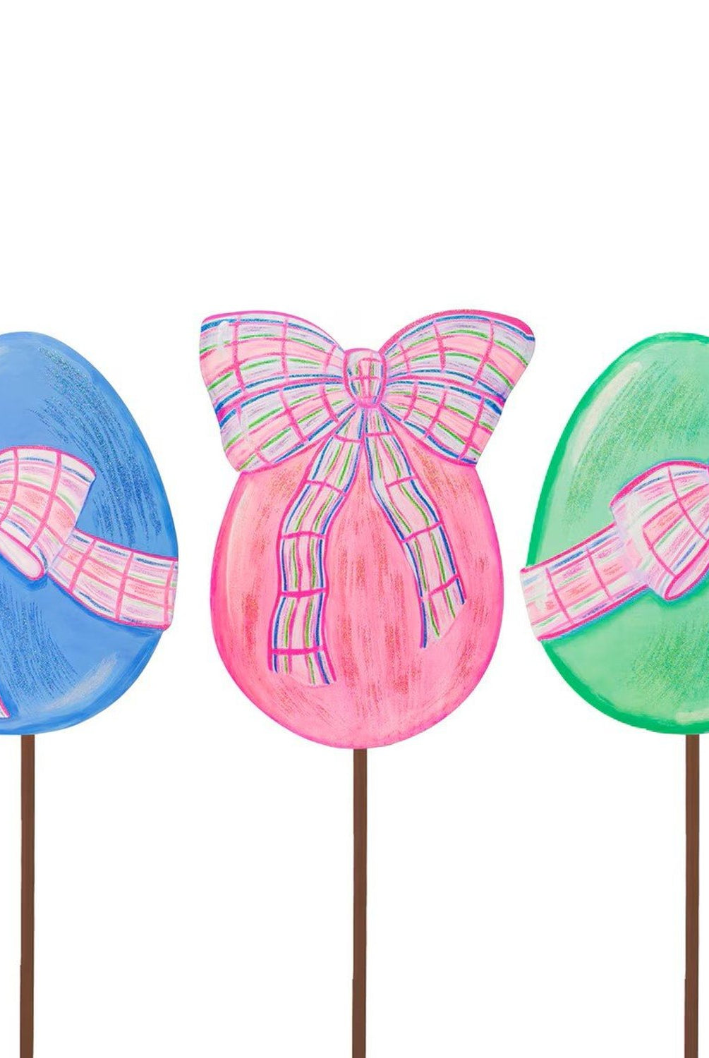 Shop For Small Eggs with Plaid Bows (Set of 3)