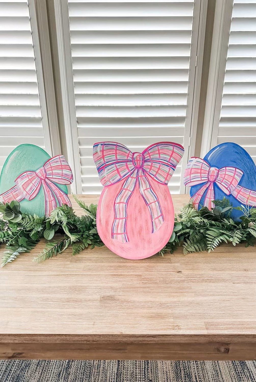 Shop For Small Eggs with Plaid Bows (Set of 3)