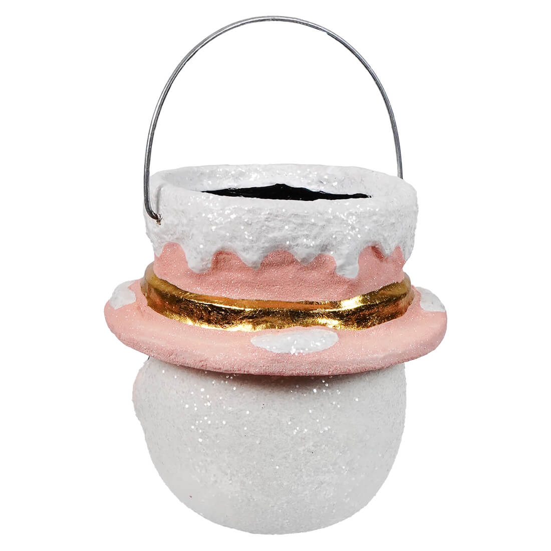Small Pastel Holly Hat Snowman Bucket