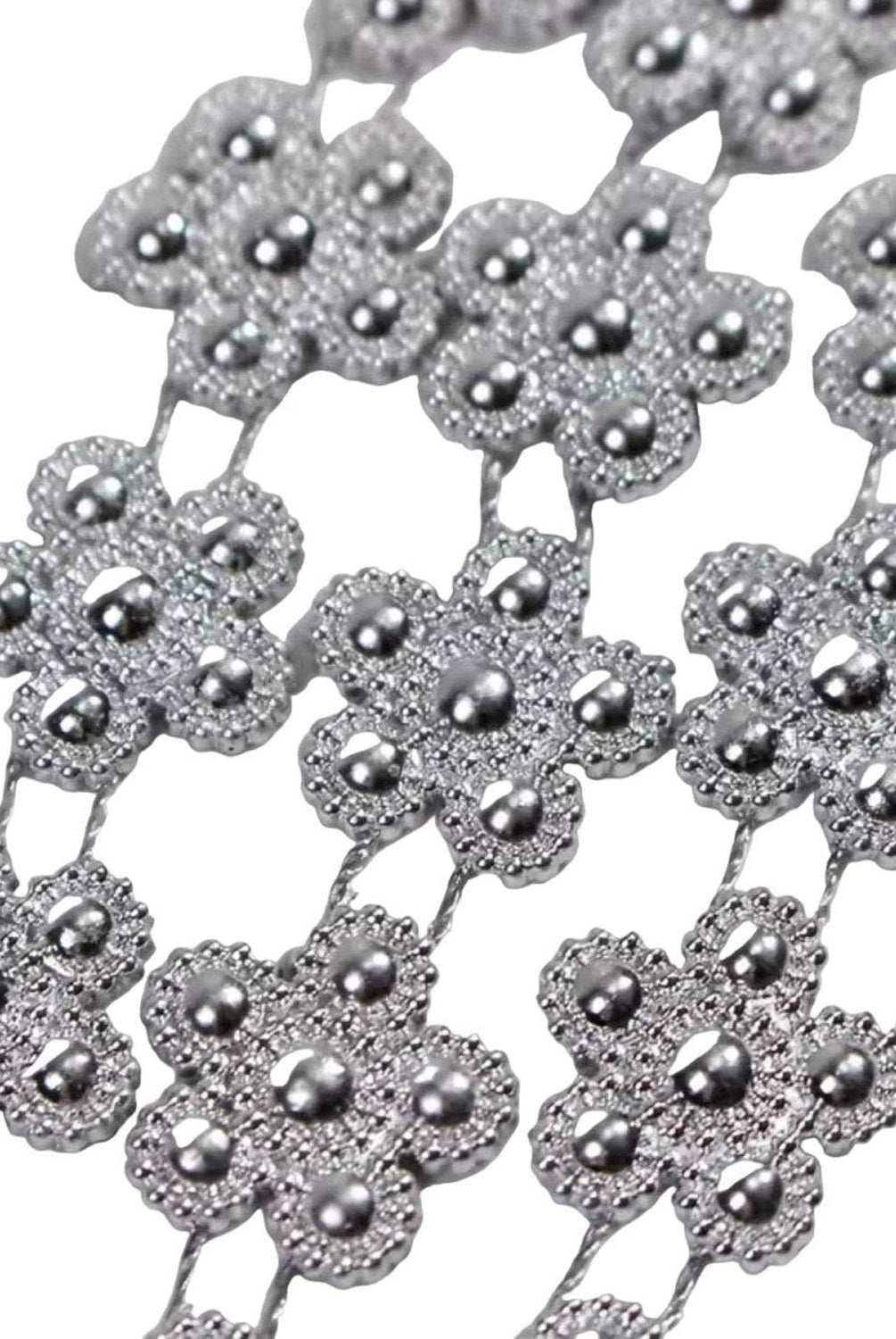 Shop For Snowflake Flower Rhinestone Bling Jewels: Silver (10 Yards)