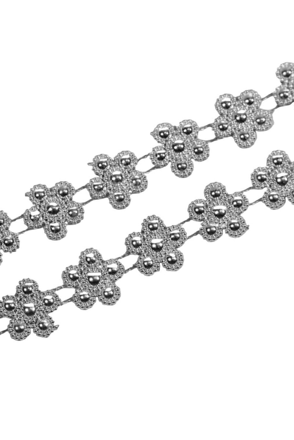 Shop For Snowflake Flower Rhinestone Bling Jewels: Silver (10 Yards)
