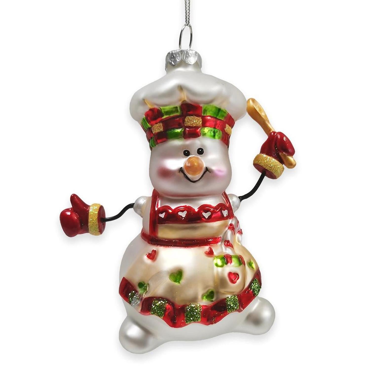 Shop For Snowman Chef Glass Christmas Ornament