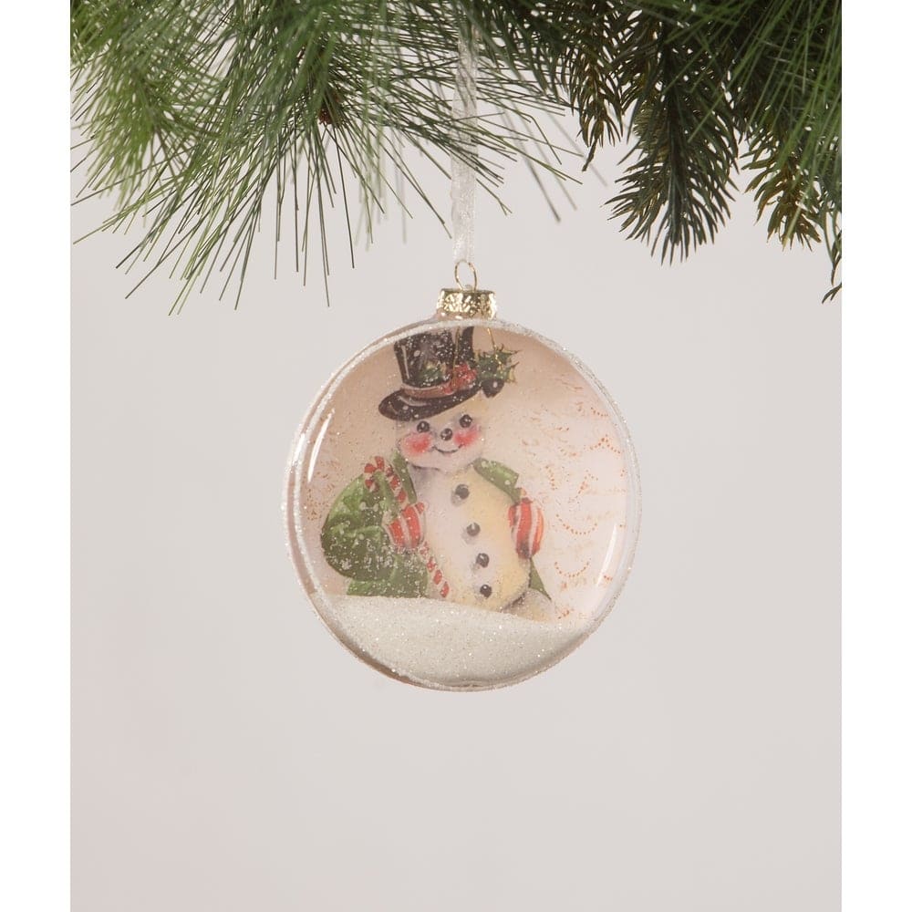 Shop For Snowman Glass Disk Ornament