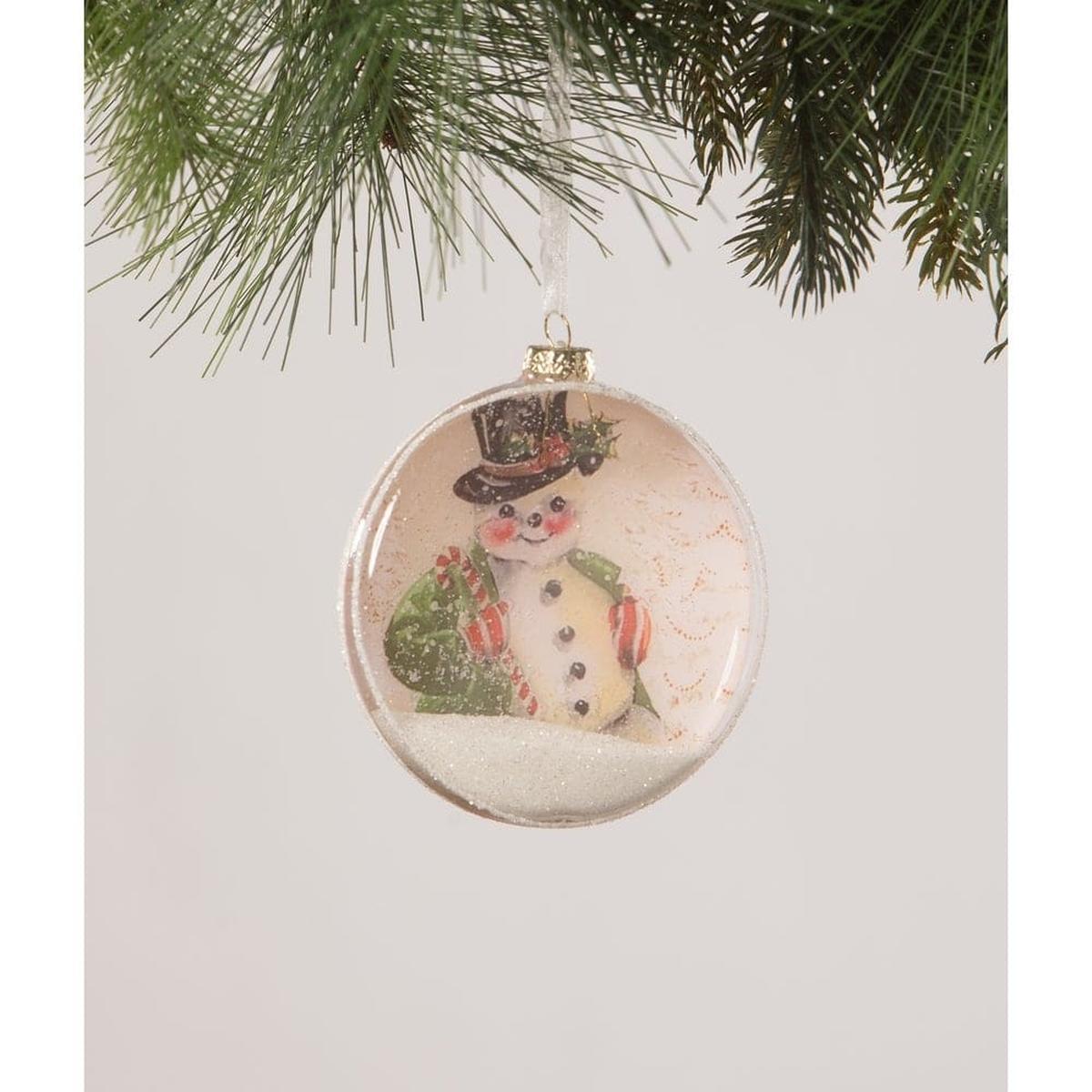 Shop For Snowman Glass Disk Ornament