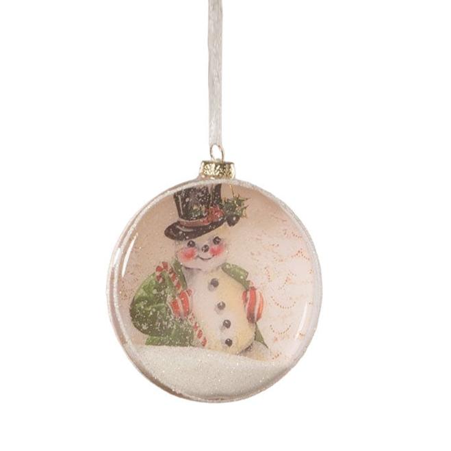 Shop For Snowman Glass Disk Ornament