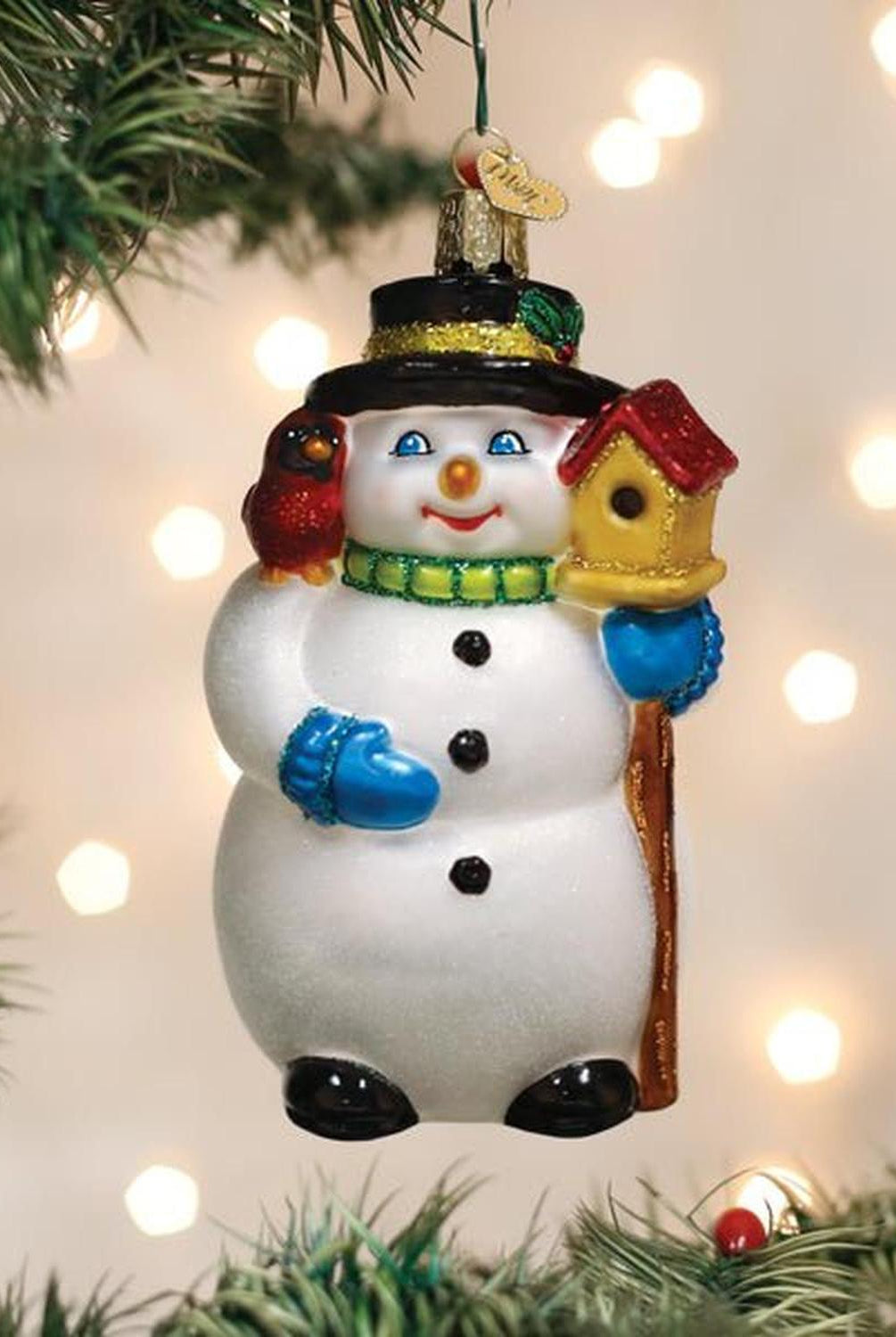 Snowman With Cardinal Ornament