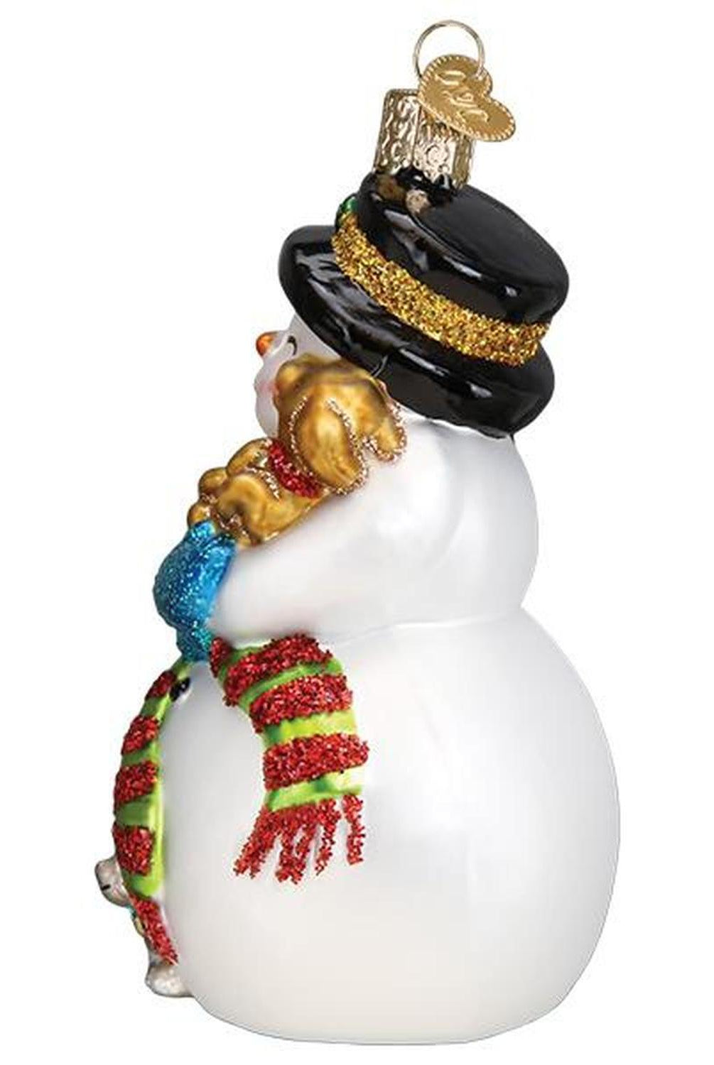 Snowman With Playful Pets