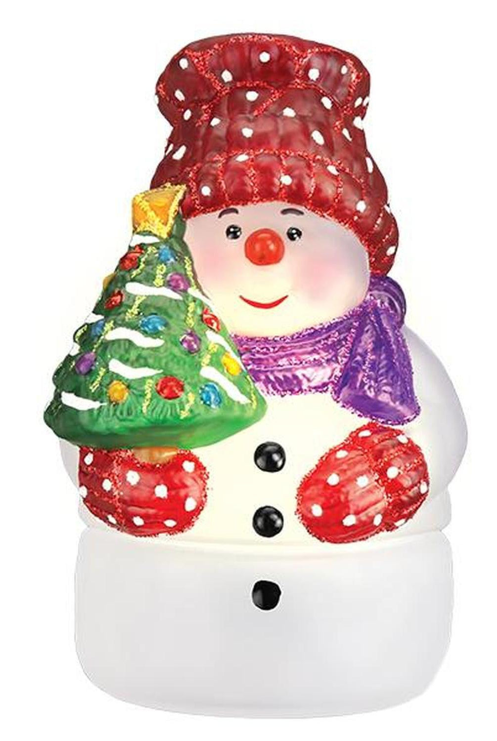 Snowman With Tree Candle Light