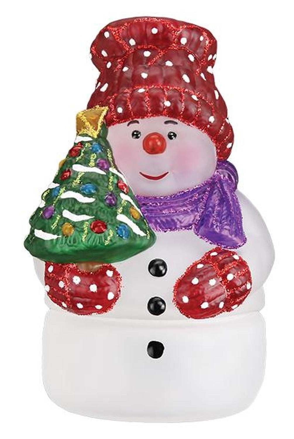 Snowman With Tree Candle Light