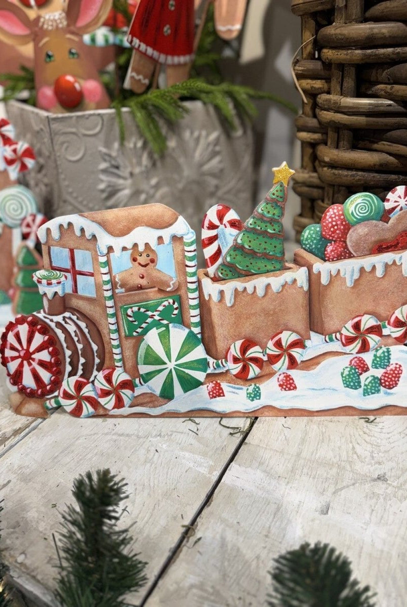 Shop For Snowy Gingerbread Train (Stake/Hanger/Easel)