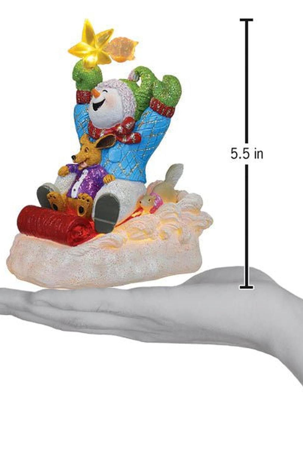 Star Powered Snow Boy Lighted Figurine