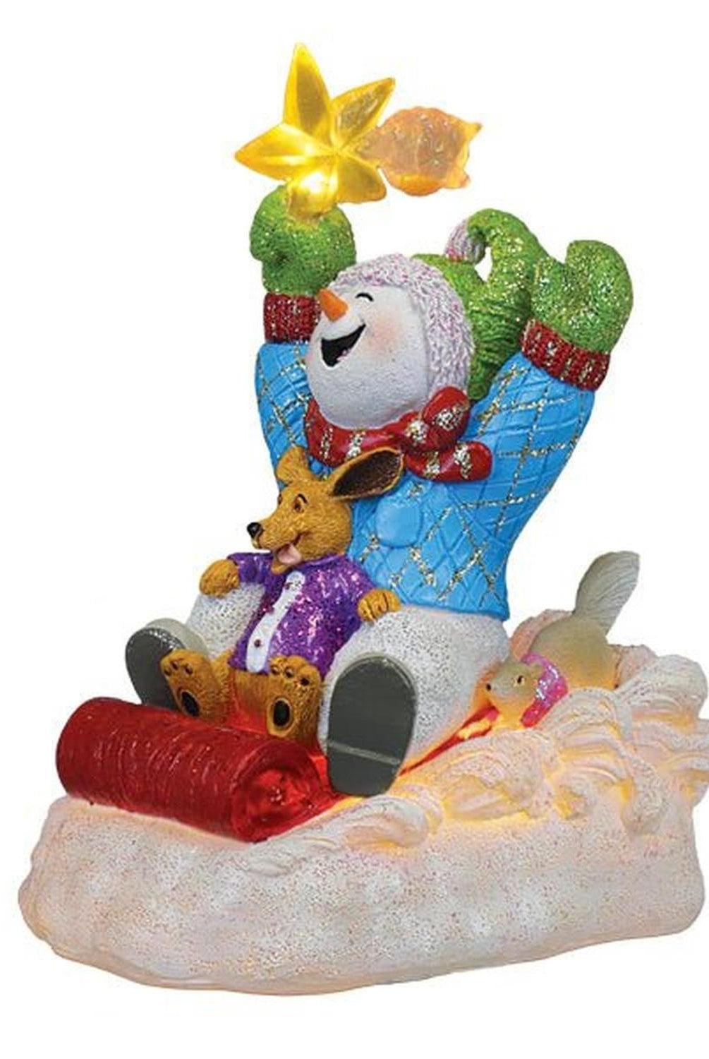 Star Powered Snow Boy Lighted Figurine