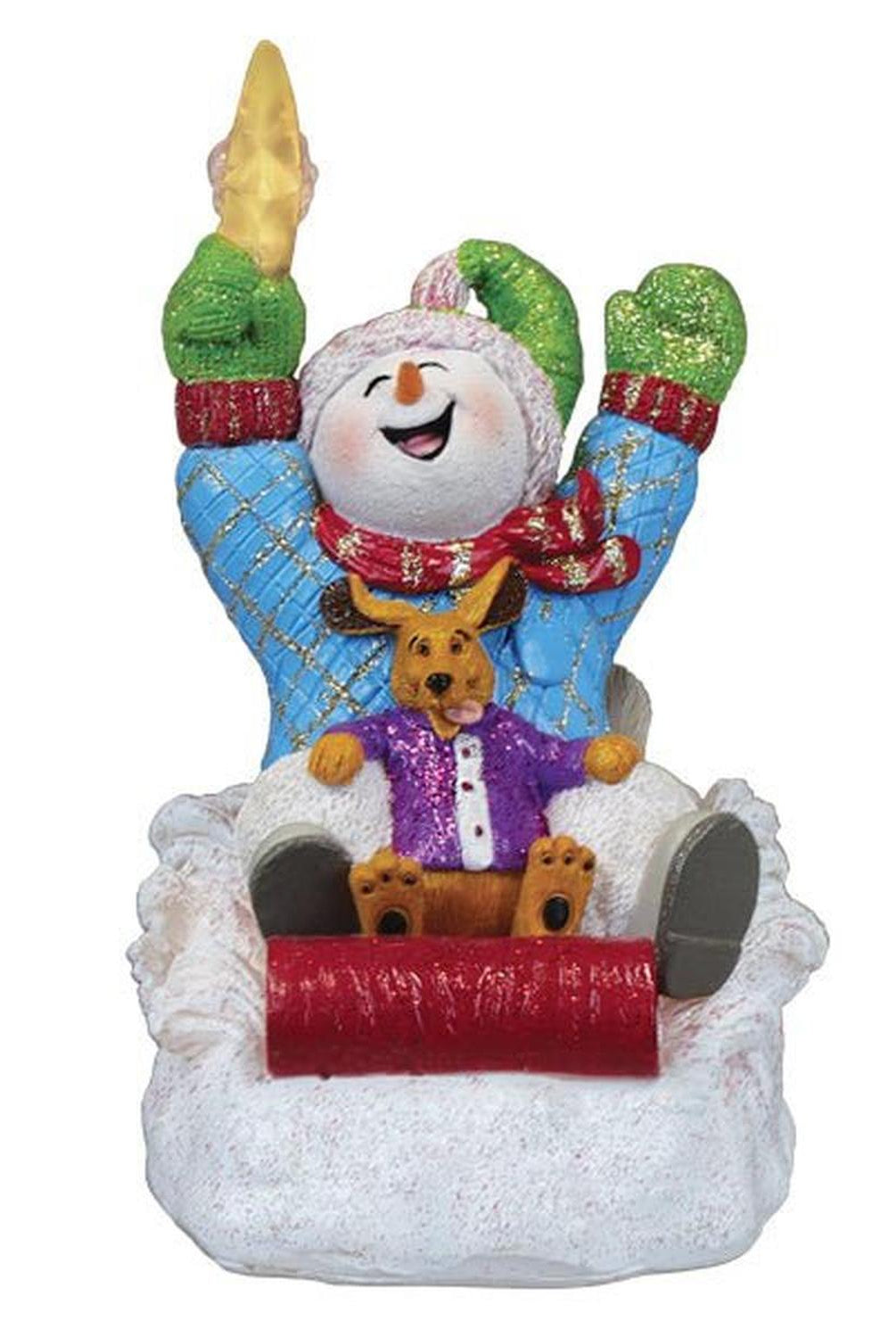 Star Powered Snow Boy Lighted Figurine