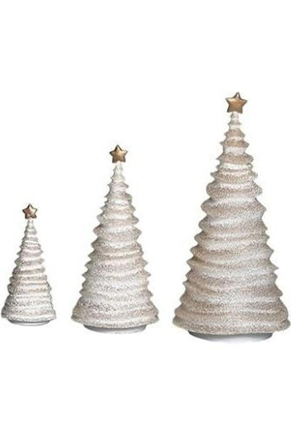 Star Topped Glitter Frosted Christmas Trees