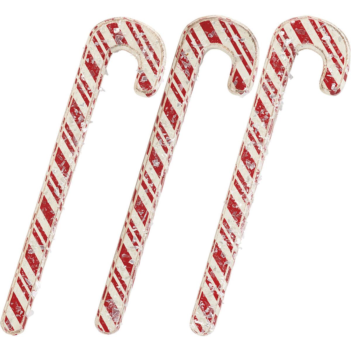 Shop For Striped Vintage Wood Candy Cane, Set of 3