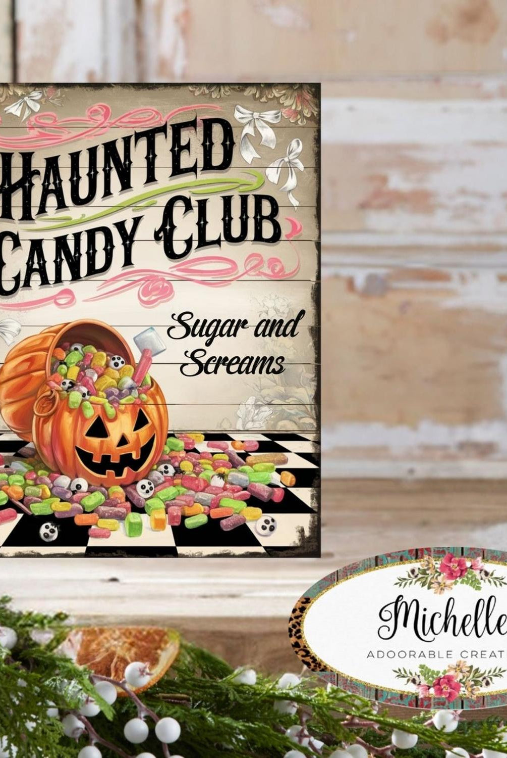 Sugar and Screams Halloween Club Sign