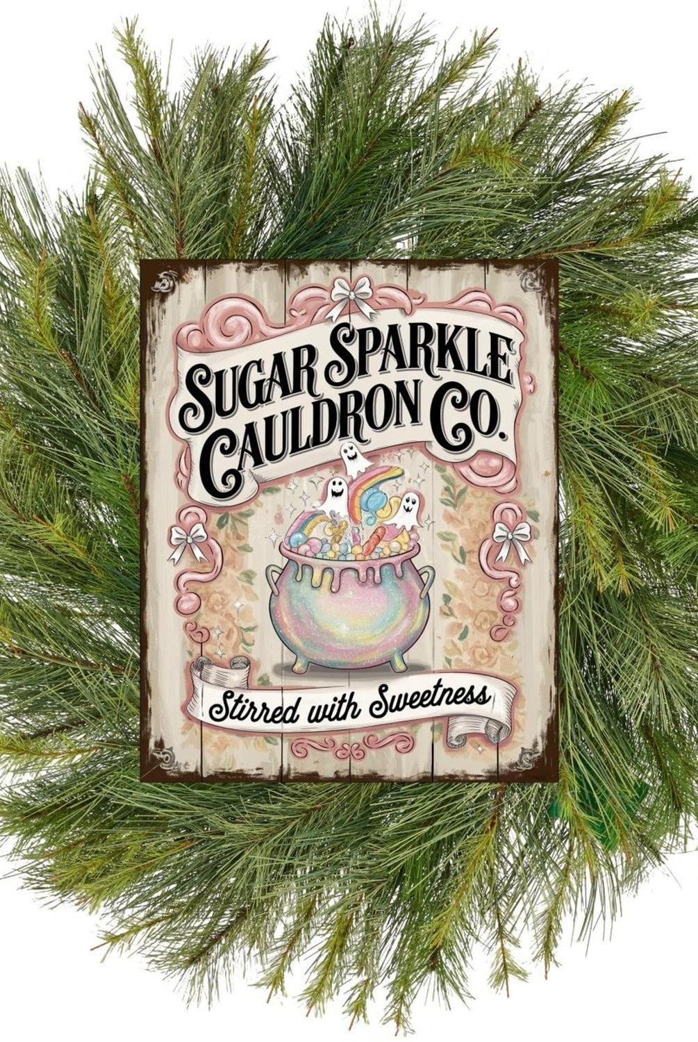 Sugar Sparkle Cauldron Co Halloween Sign