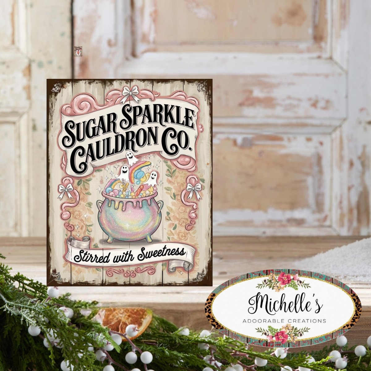 Shop For Sugar Sparkle Cauldron Co Halloween Sign