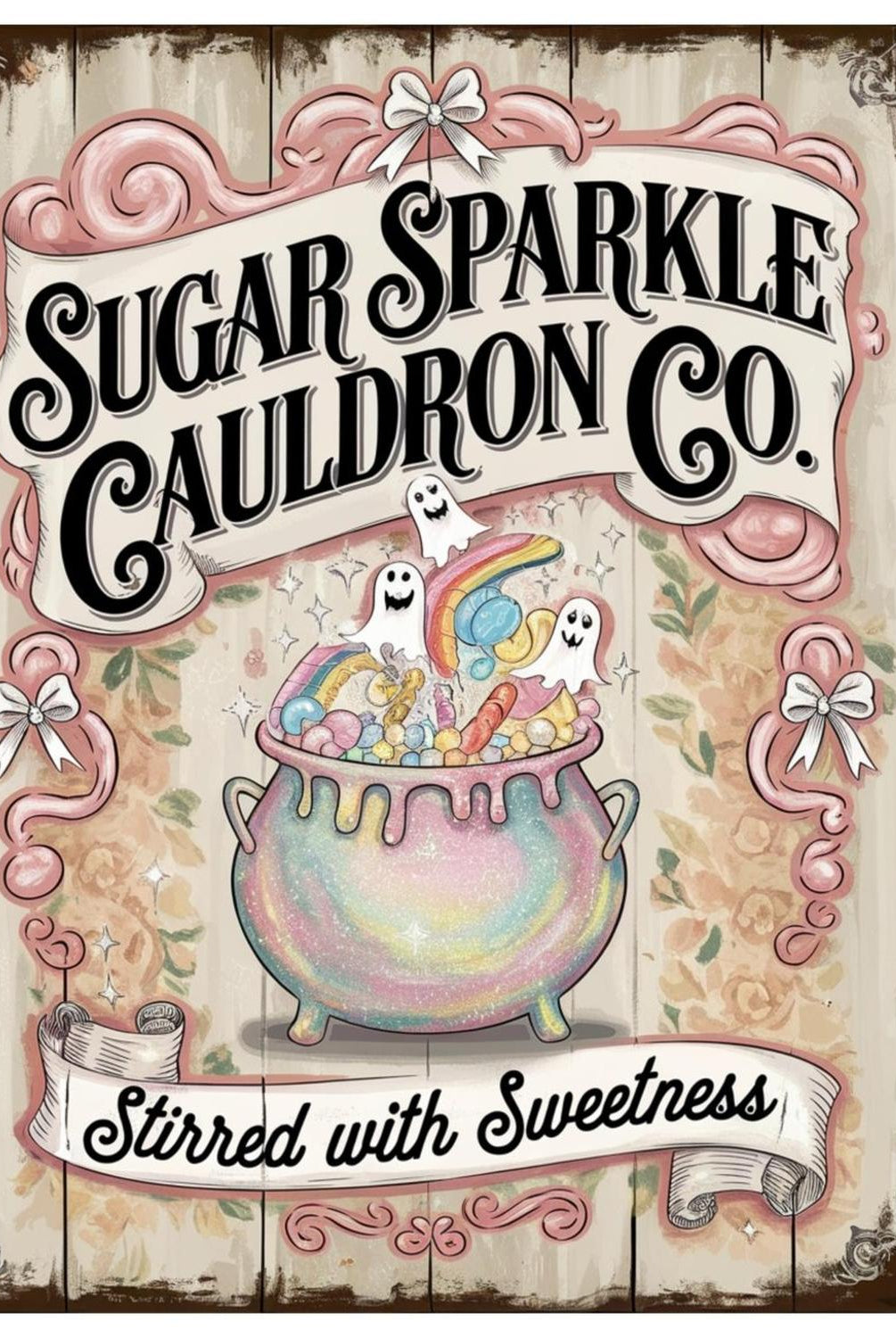 Sugar Sparkle Cauldron Co Halloween Sign