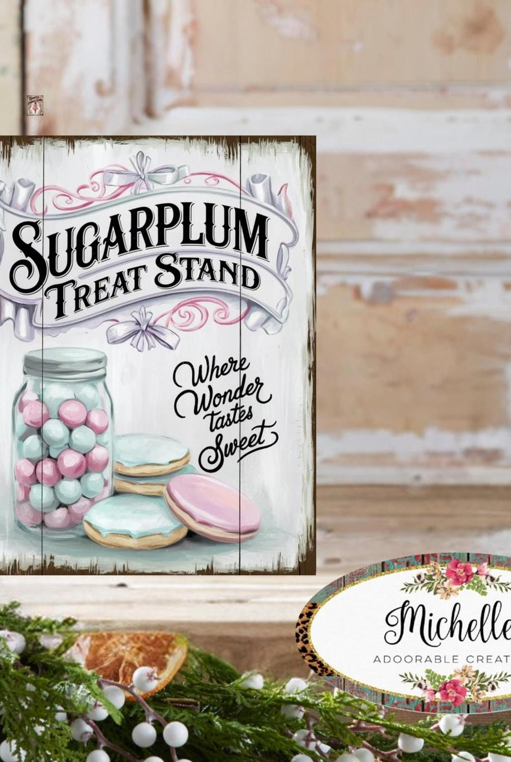 Sugarplum Treat Stand Christmas Sign