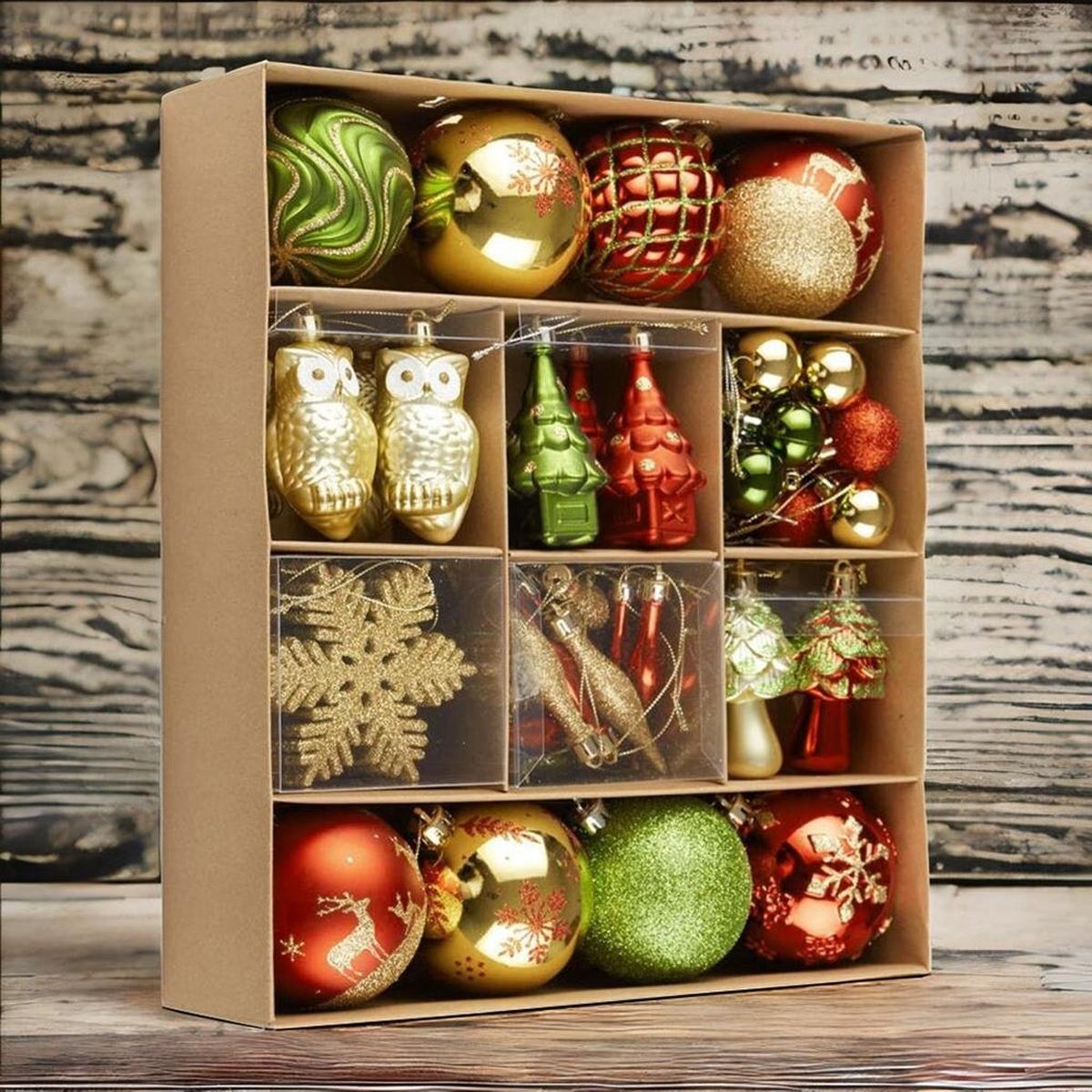 Shop For Super Large Enchanted Christmas Forest Ornament Bundle, Set of 80 Glittered Baubles, Snowflakes, Colored Icicles and Trees