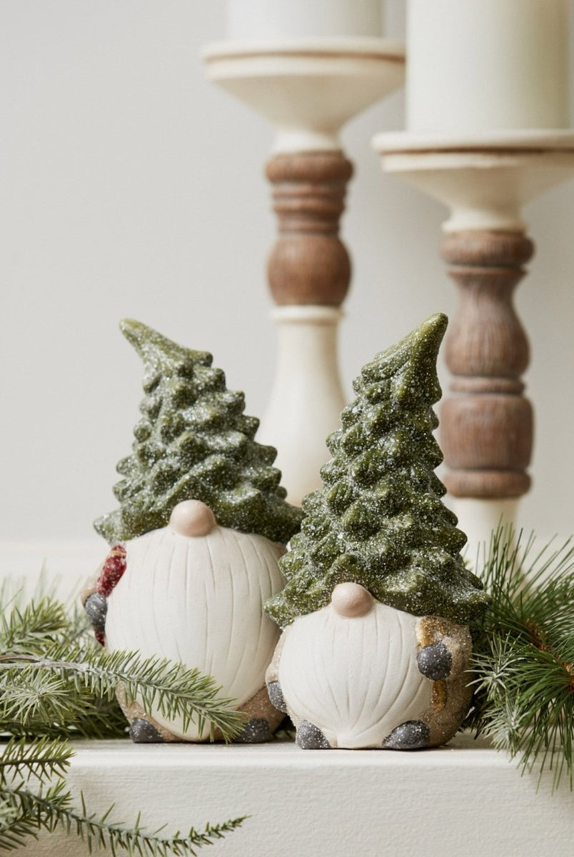 Shop For Terra Cotta Gnome Figurine with Pine Tree Hat (Set of 2)