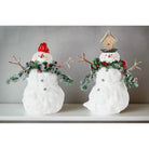 Shop For Terra Cotta Melted Snowman Family with Bird and Pine Accents (Set of 2) at Michelle's aDOORable Creations
