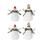 Shop For Terra Cotta Melted Snowman Family with Bird and Pine Accents (Set of 2) at Michelle's aDOORable Creations
