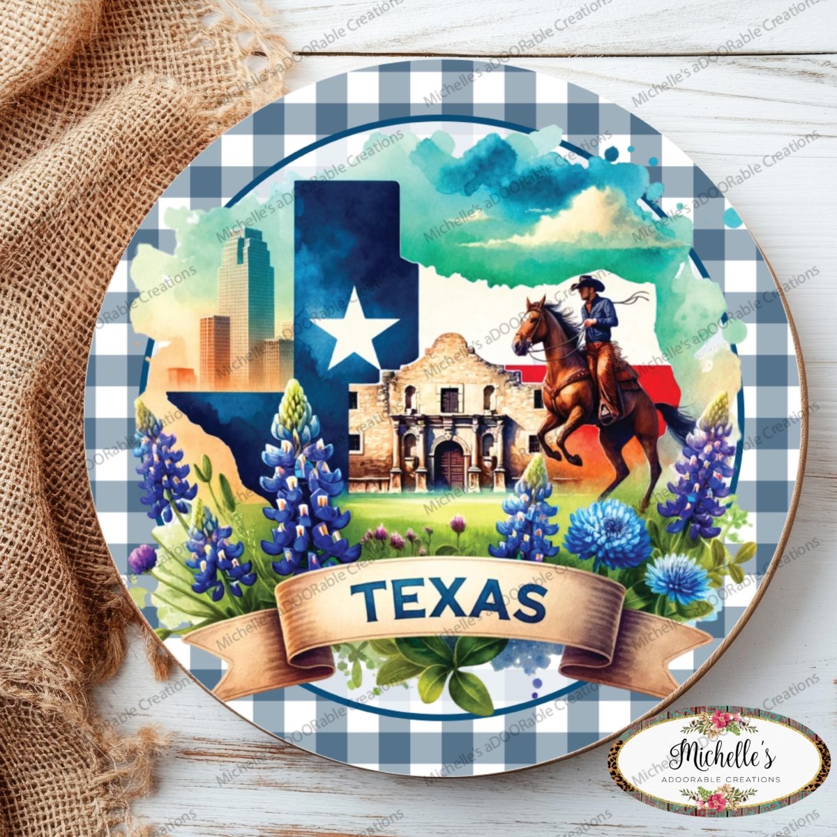 Shop For Texas Flag Alamo Bluebonnet Round Sign