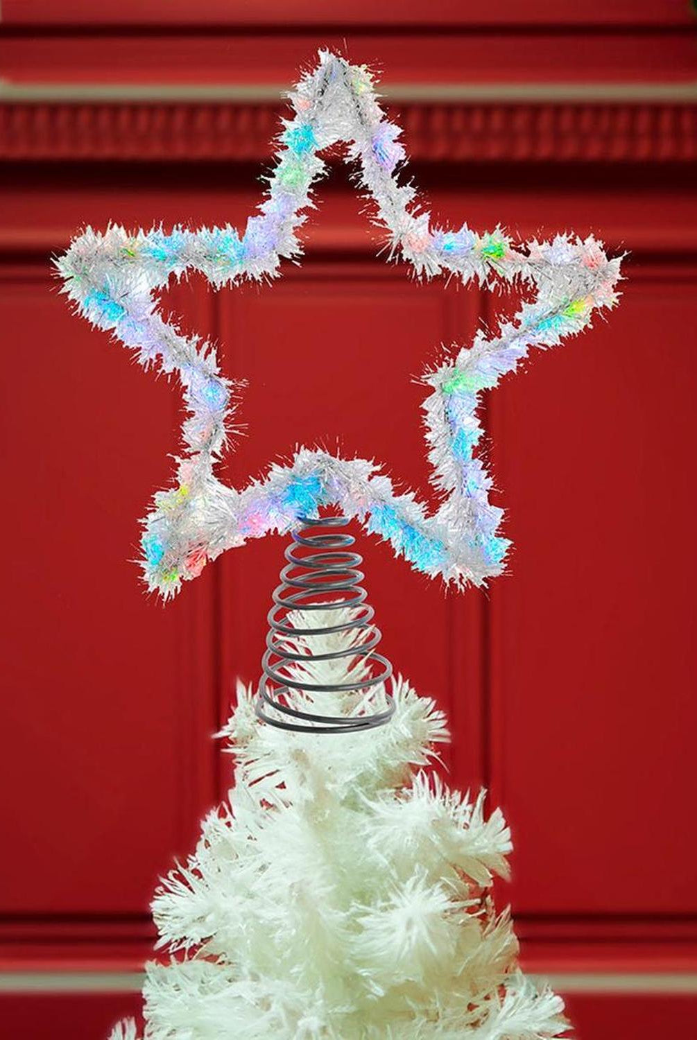 Shop For Tinsel Star Tree Topper with RGB LED Lights 12.2"