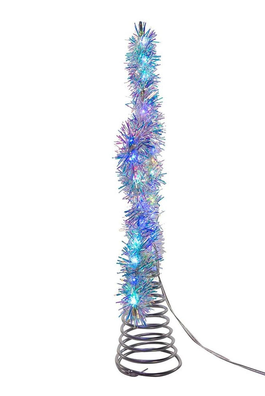 Shop For Tinsel Star Tree Topper with RGB LED Lights 12.2"