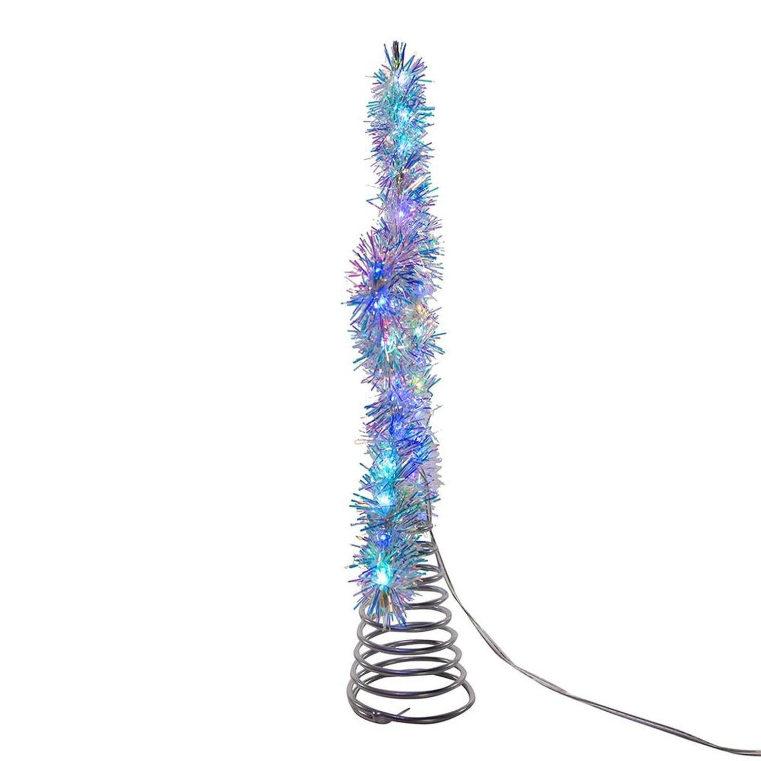 Shop For Tinsel Star Tree Topper with RGB LED Lights 12.2"