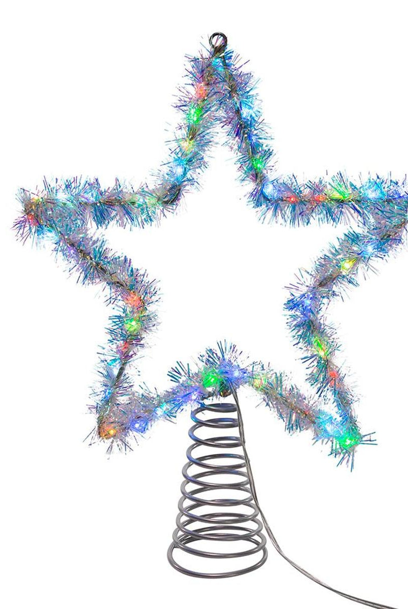 Shop For Tinsel Star Tree Topper with RGB LED Lights 12.2"