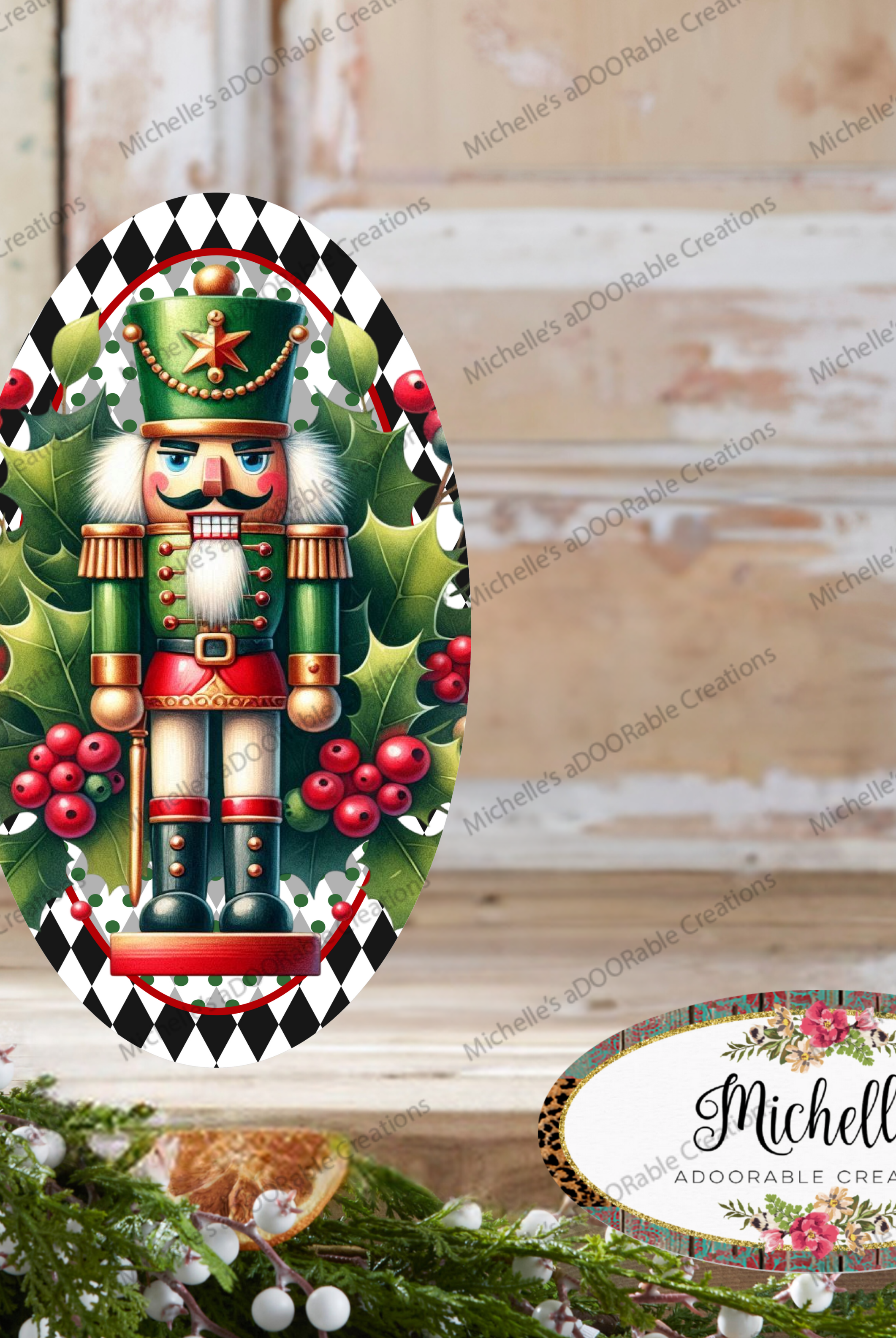 Shop For Traditional Red Green Oval Nutcracker Sign