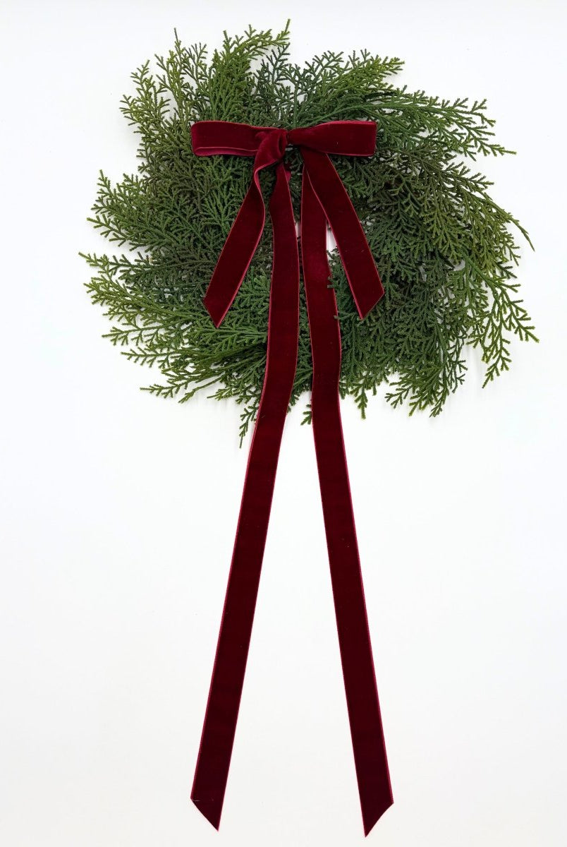 Shop For Traditional Red Mini Cedar Cabinet Wreaths with Ribbon