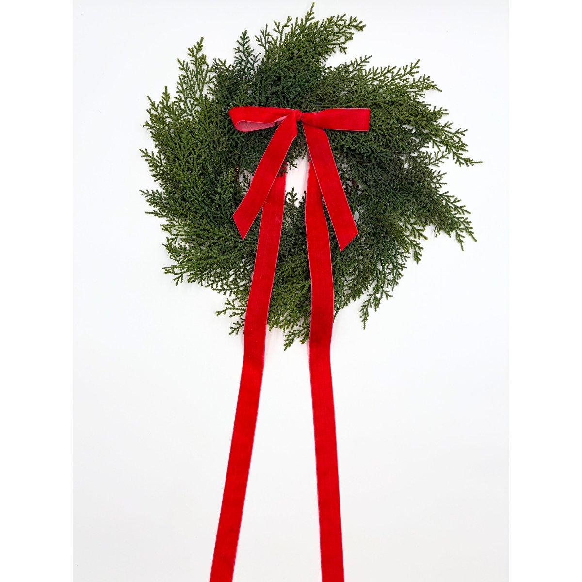 Shop For Traditional Red Mini Cedar Cabinet Wreaths with Ribbon
