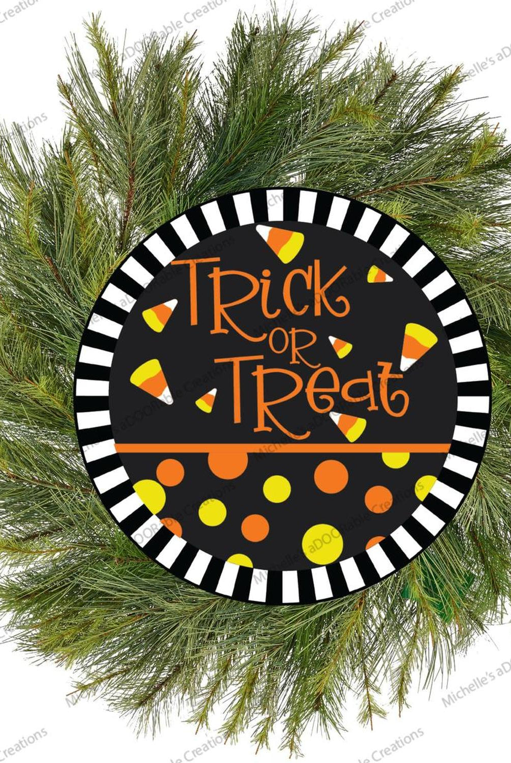 Trick or Treat Candy Corn Stripe Edge Sign