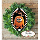 Shop For Trick or Treat Orange Furry Monster Sign at Michelle's aDOORable Creations