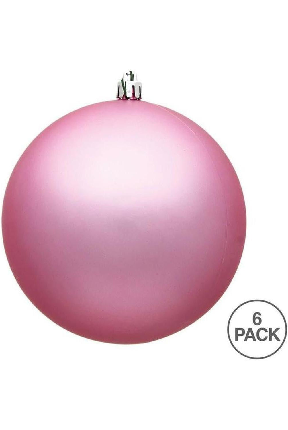 4" Pink Matte Ball Christmas Tree Ornament (6 pack)