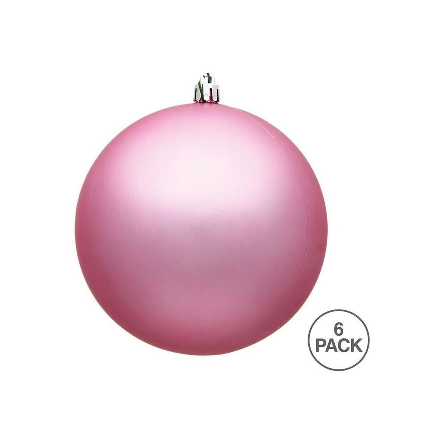 Shop For Vickerman 4" Pink Matte Ball Christmas Tree Ornament (6 pack) at Michelle's aDOORable Creations